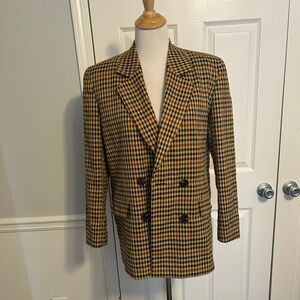 ASOS Brown Tan Oversized Houndstooth Blazer